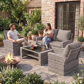 UDPATIO Patio Furniture Set, Outdoor Furniture Sets with Loveseats Sofa