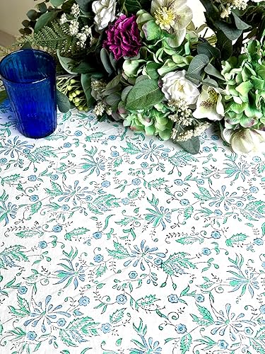 Miniatura 120 de ATOSII Amalfi - Mantel rectangular de otoño 100% algodón, bohemio, estampado a mano, para cocina, mesa de comedor, lino, decoración de otoño