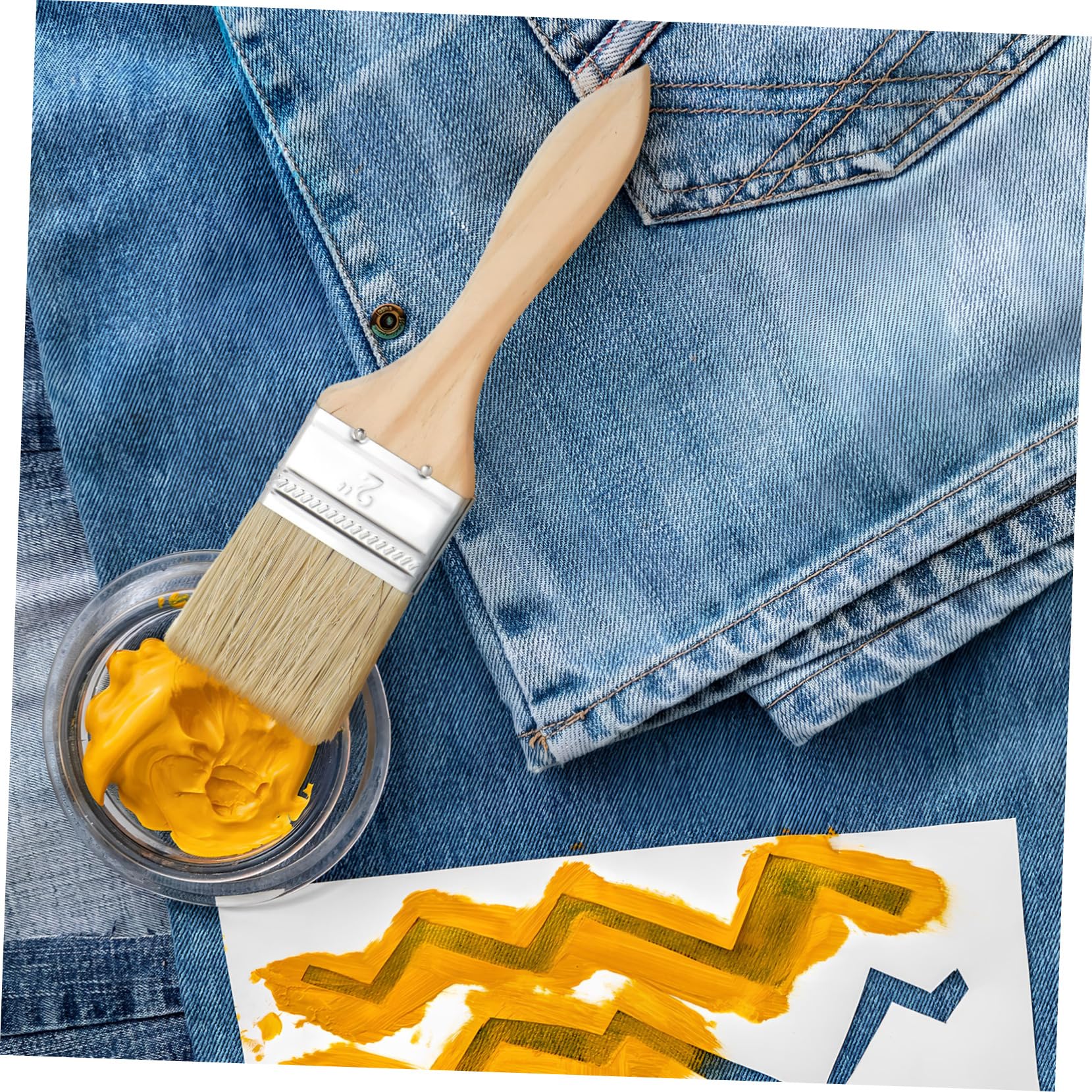 GALPADA 30 Pezzi Pennelli Pittura Legno Ergonomico Spessore Set Piatti per Vernice e Macchia Cancelli Dettagli Finitura Uniforme