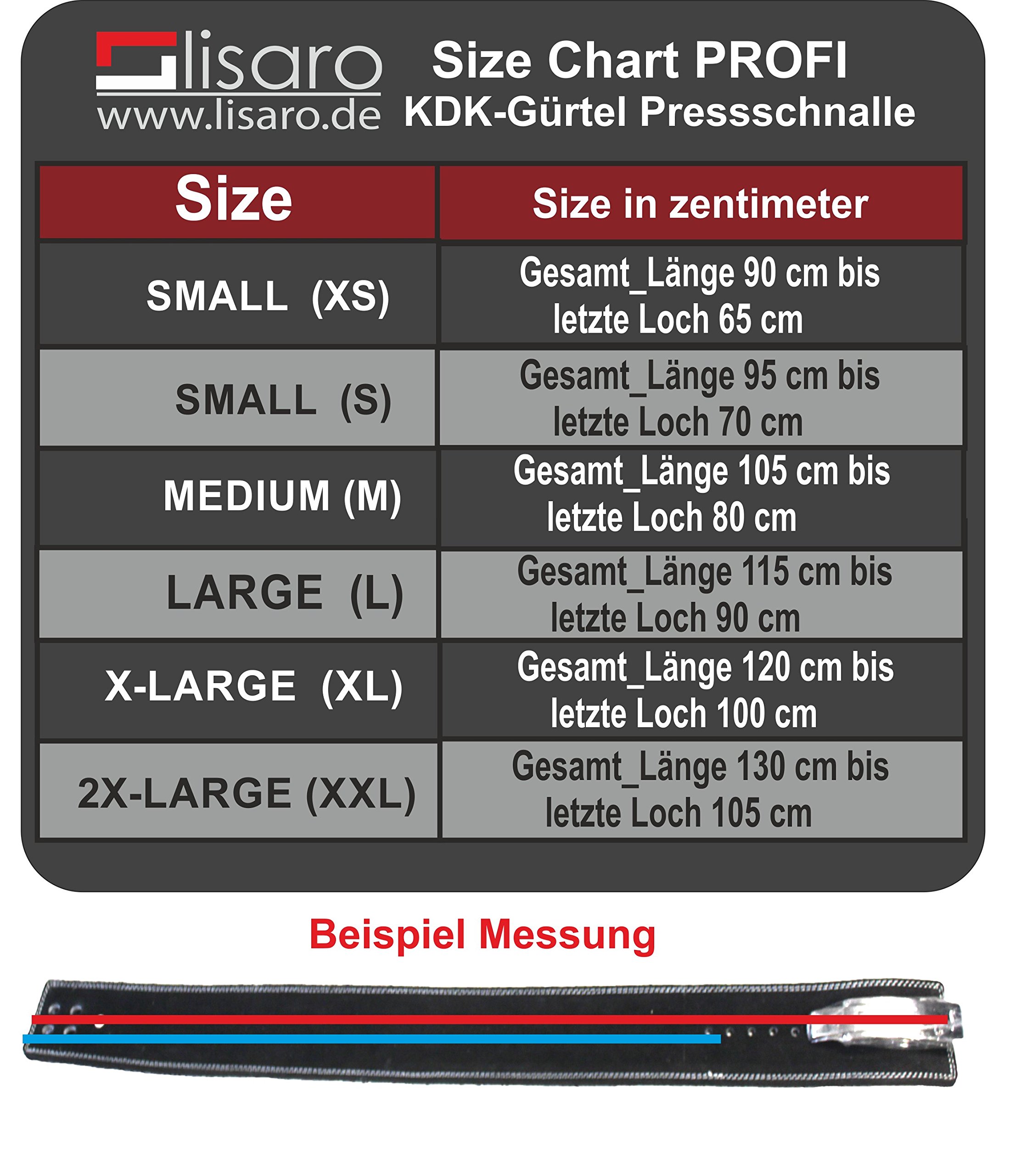 lisaro KDK Gürtel/Profi Wettkampfgürtel aus Leder mit Pressschnalle, 10 MM KDK Powerlifting Gürtel [mit Lever Schnalle] fürs Krafttraining, Powerlifting, Gewichtheben, Kniebeugen und Kreuzheben
