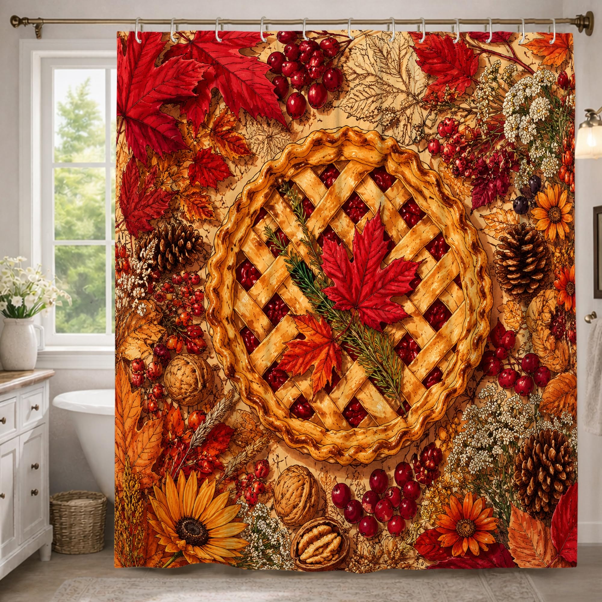 Rideau de douche 183 x 243 cm en polyester style rustique chic pour décoration d'hôtel