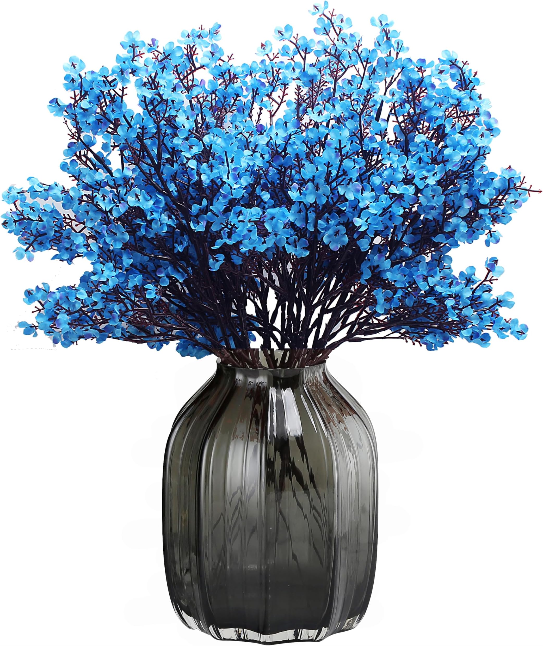 JAKY-GlobalBabys Breath Silk Artificial Flowers Bulk 12pcs for Spring Decor Fake Flower Bouquet Bulk for Home Kitchen Indoor Bouquet Floral Arrangement Table Centerpieces Party Decor(Blue 12pcs)