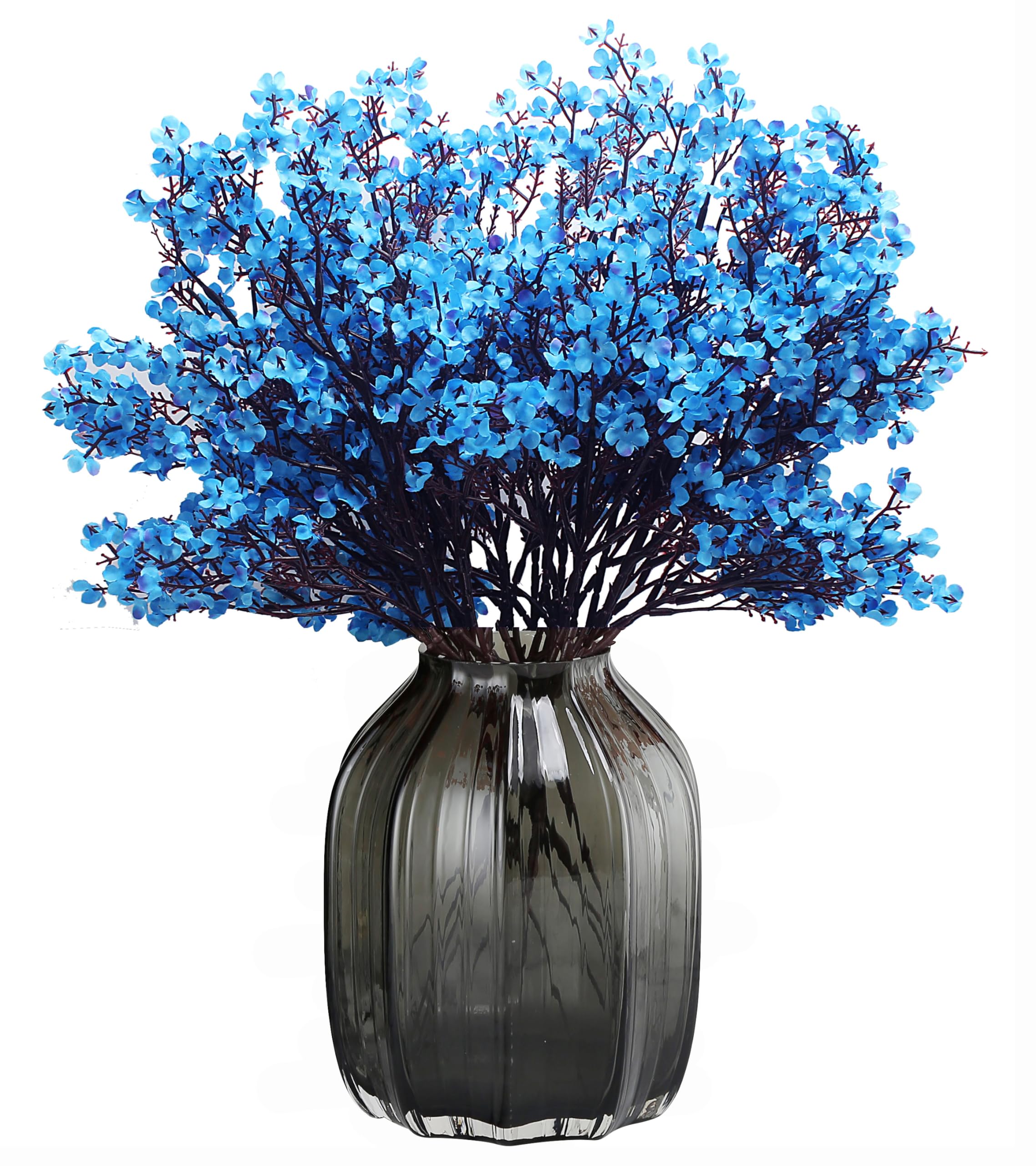 JAKY-GlobalBabys Breath Silk Artificial Flowers Bulk 12pcs for Spring Decor Fake Flower Bouquet Bulk for Home Kitchen Indoor Bouquet Floral Arrangement Table Centerpieces Party Decor(Blue 12pcs)