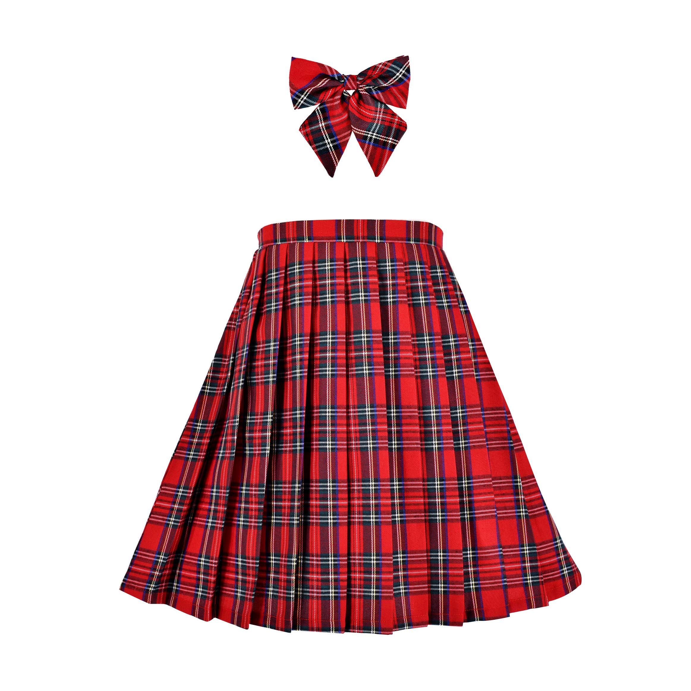 Sunny Fashion Vestido para niña Cuello en V Plisado Dobladillo Uniforme Escolar 6-14 años