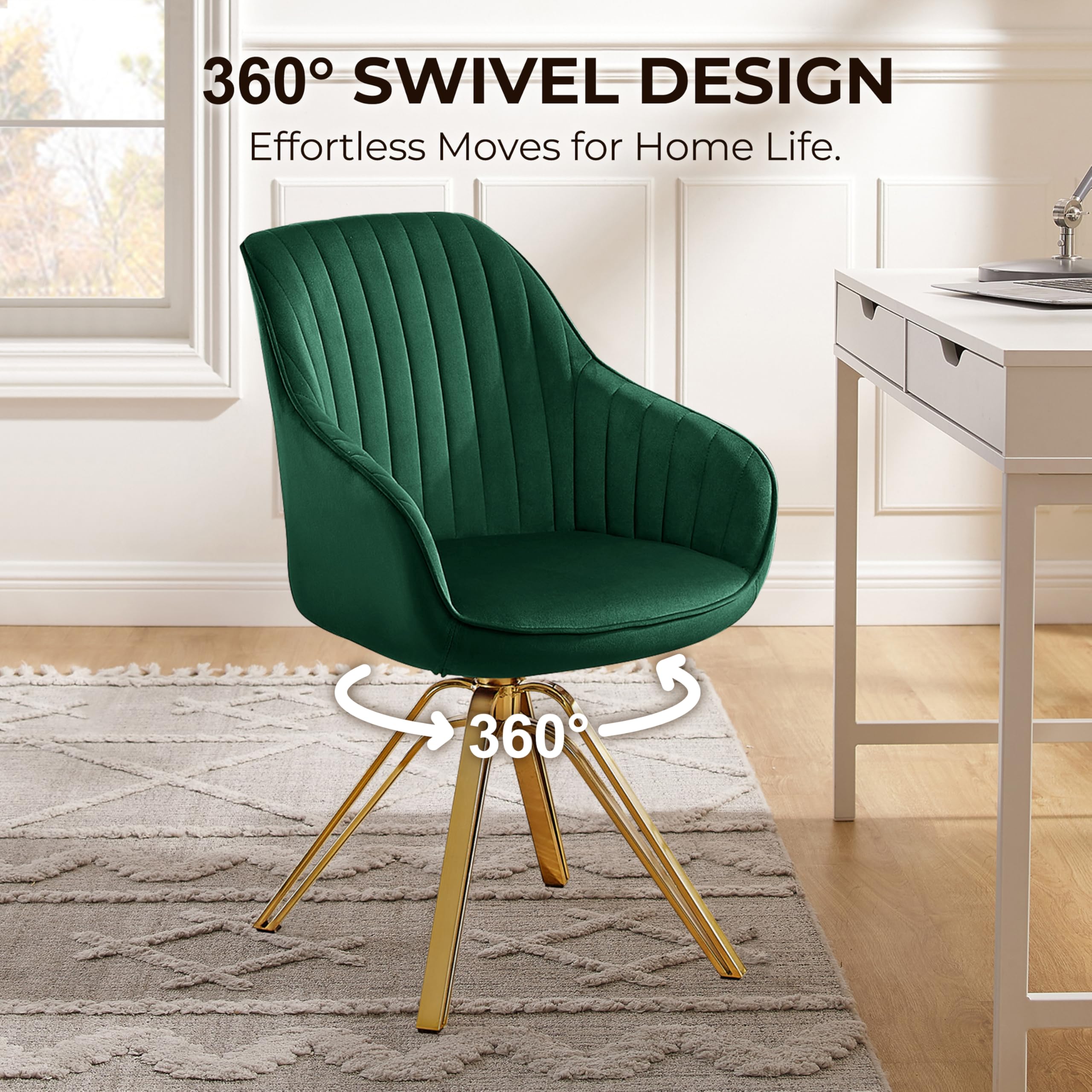 Amazon｜Volans ミッドセンチュリーモダンデスクチェア ホイールなし