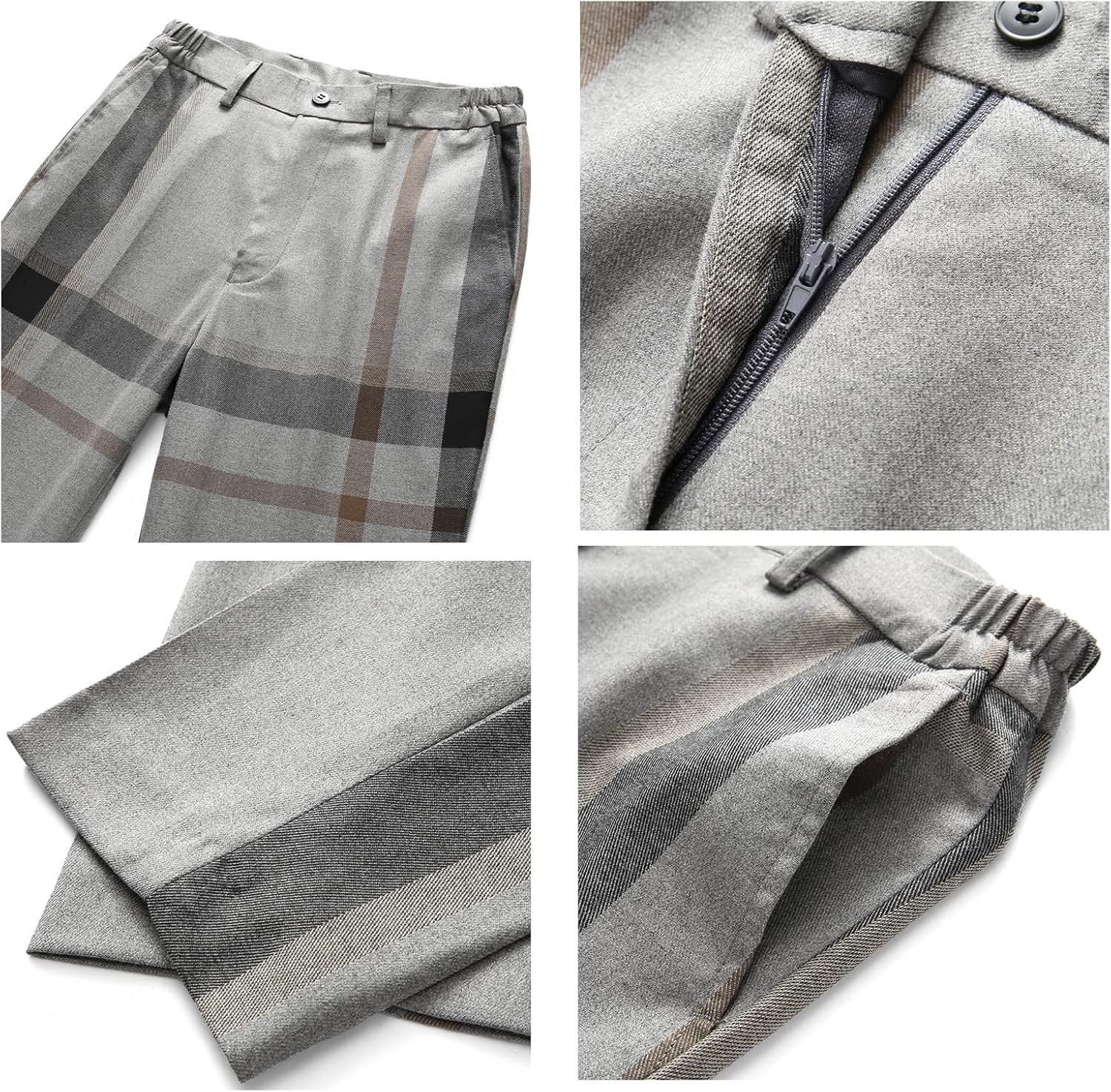 Boys Slim Fit Suit Tuxedo for Boy Check Plaid 3 Piece Suit Set for Kid Formal Boys Dress Clothes Wedding Ring Bearer Outfit - Image 6