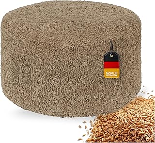 Cushy™ Meditationskissen rund – Sitzkissen 10cm/15cm/20cm hoch – Bouclé Yogakissen mit Dinkelfüllung – Bodenkissen, Kissen für Meditation & Entspannung – Made in Germany