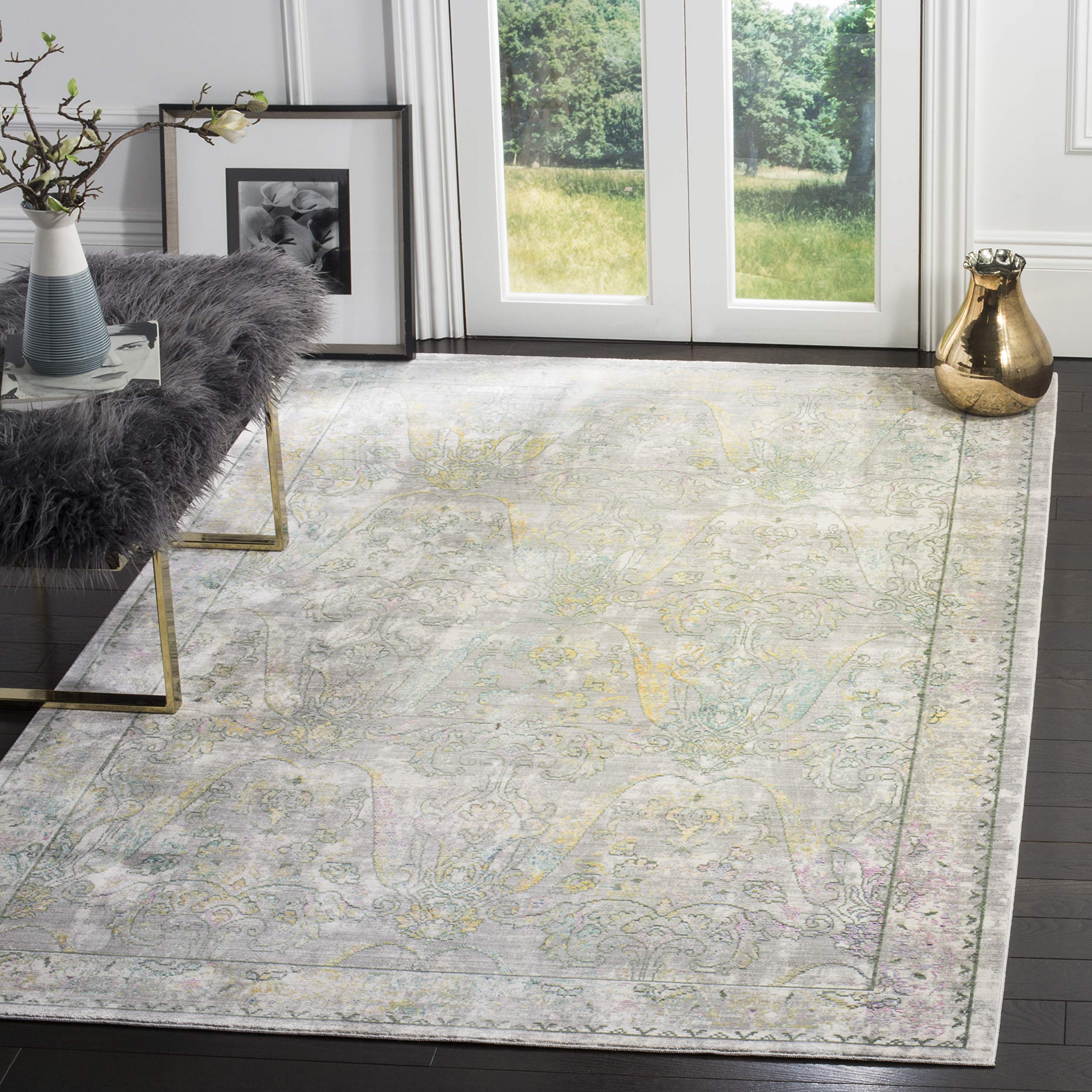 Safavieh Metro-Mod Indoor Woven Rectangle Area Rug, Mystique Collection, MYS925, in Grey / Multi