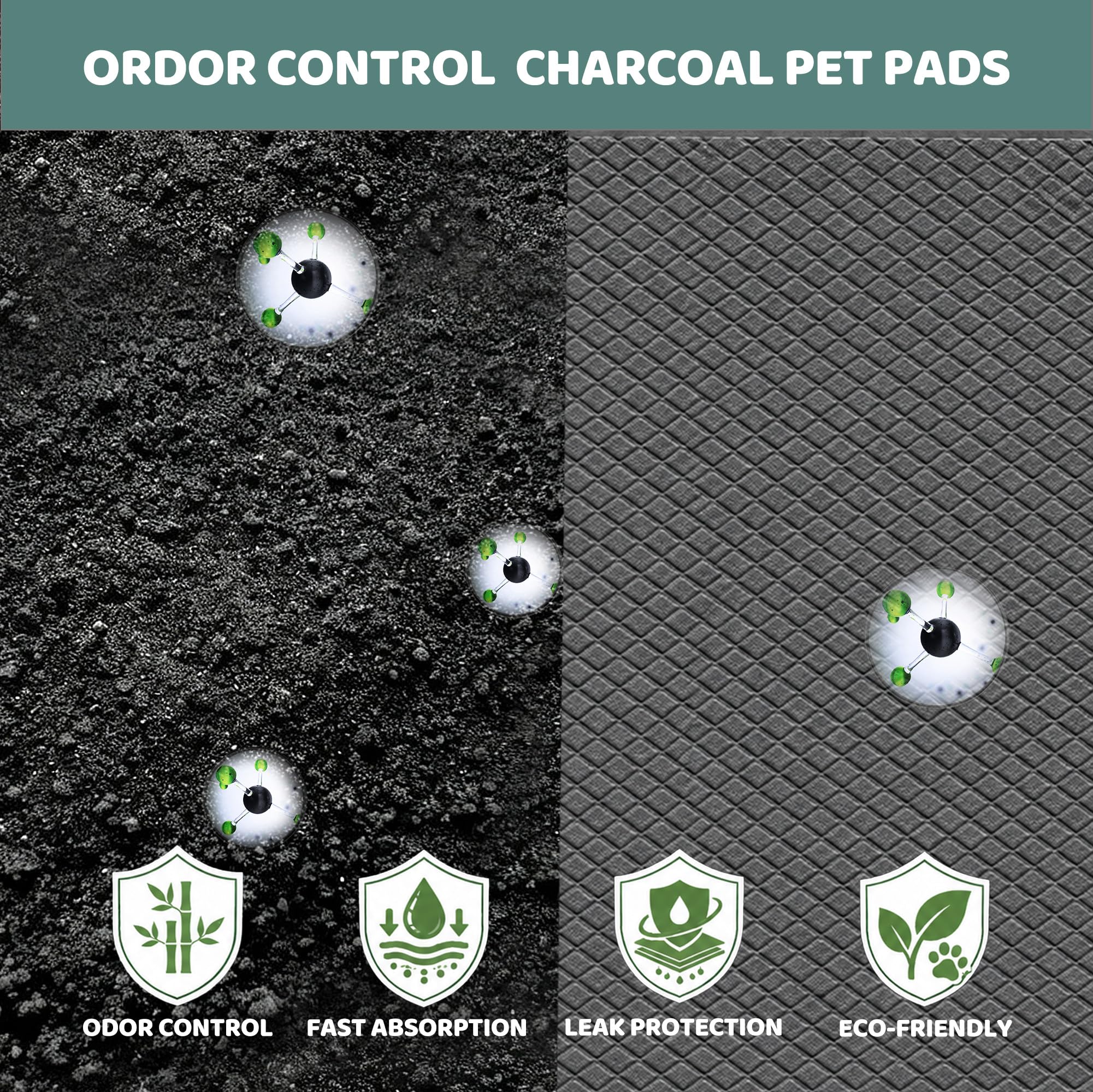 Gimars XXL Holzkohle-PIPI-Pads für Hunde, verdickt, 9 Schichten, Hunde-PIPI-Pads, auslaufsichere Welpen-Trainingspads, schnell trocknende Holzkohle-Welpen-Pad