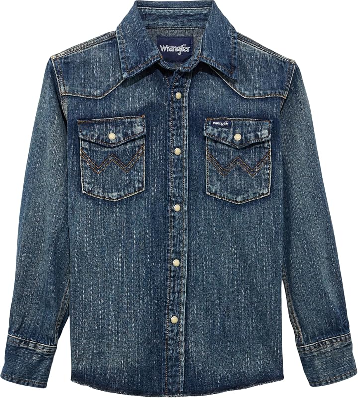 Wrangler Camisa de Manga Larga para Niño Blanca Snap