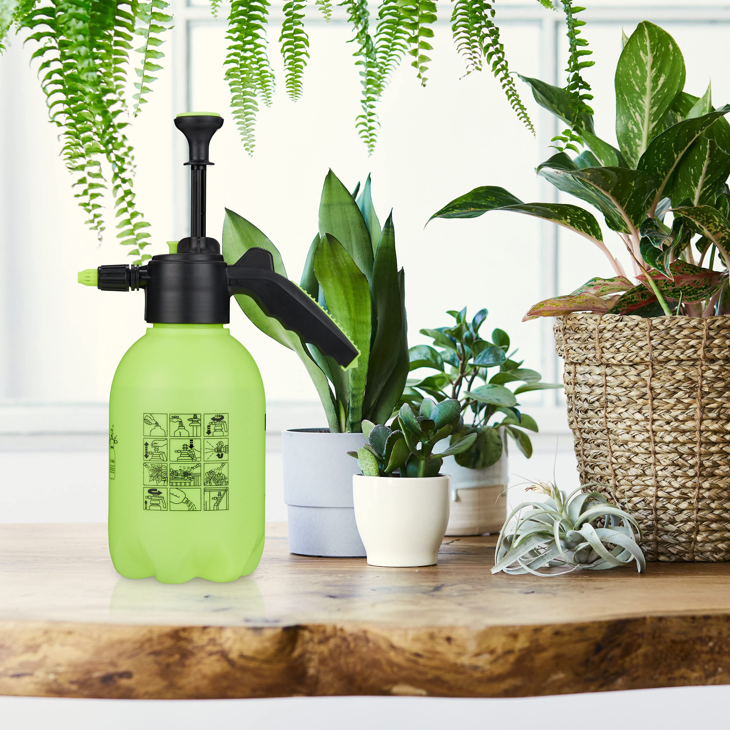Relaxdays 2X Spruzzatore a Pressione da 2 L, Ugello Regolabile, Nebulizzatore Acqua e Diserbante, da Giardino, Verde Nero