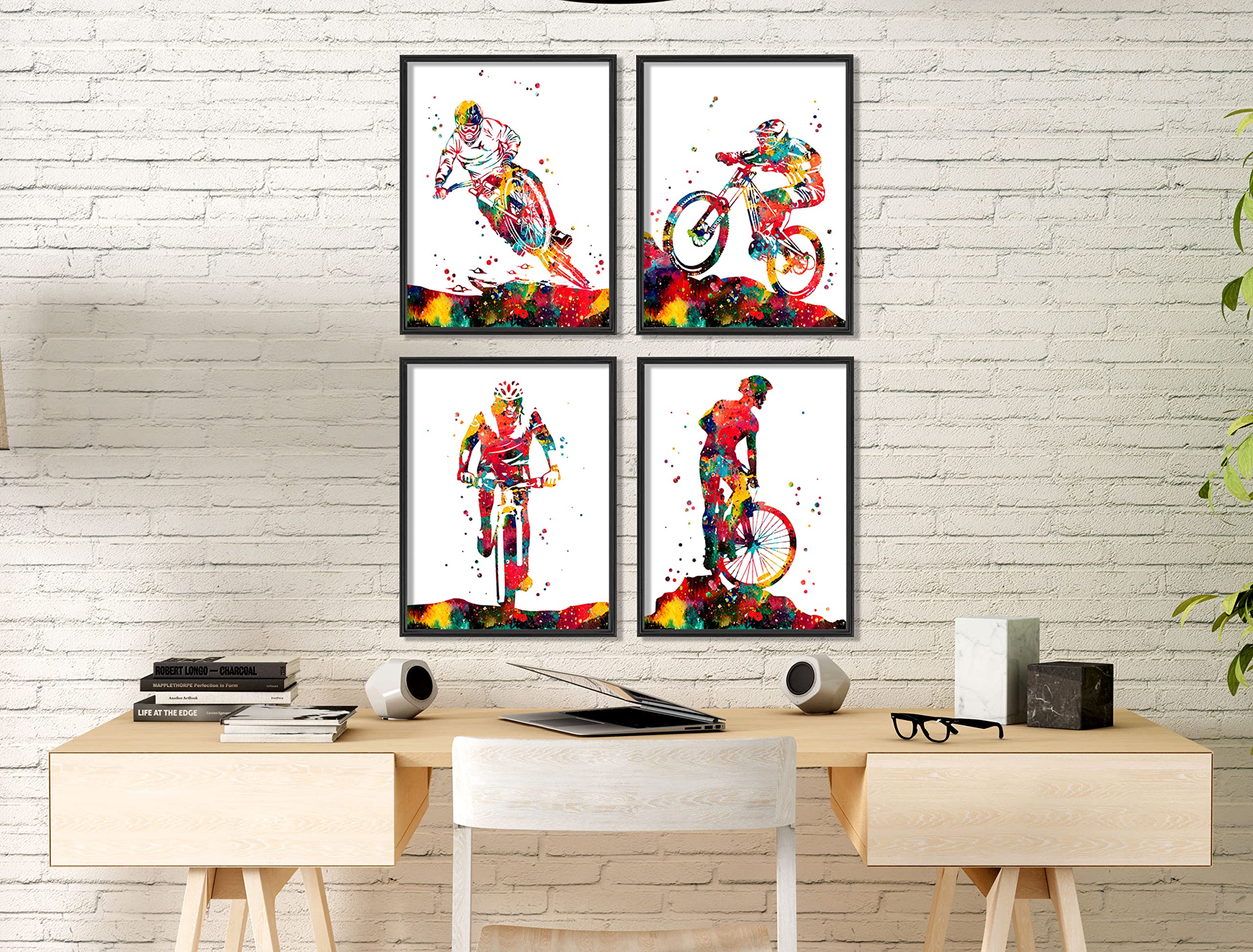 Amazon.com: Adventurous Watercolor Mountain Biker Off-Road