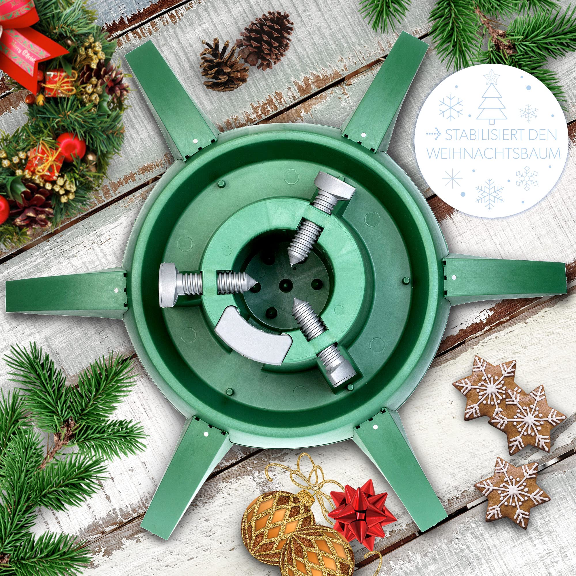 KADAX Support d'arbre de Noël avec réservoir d'eau, Moderne en Plastique Robuste pour Arbres, différentes Tailles (Hauteur d'arbre jusqu'à 3,3 m)