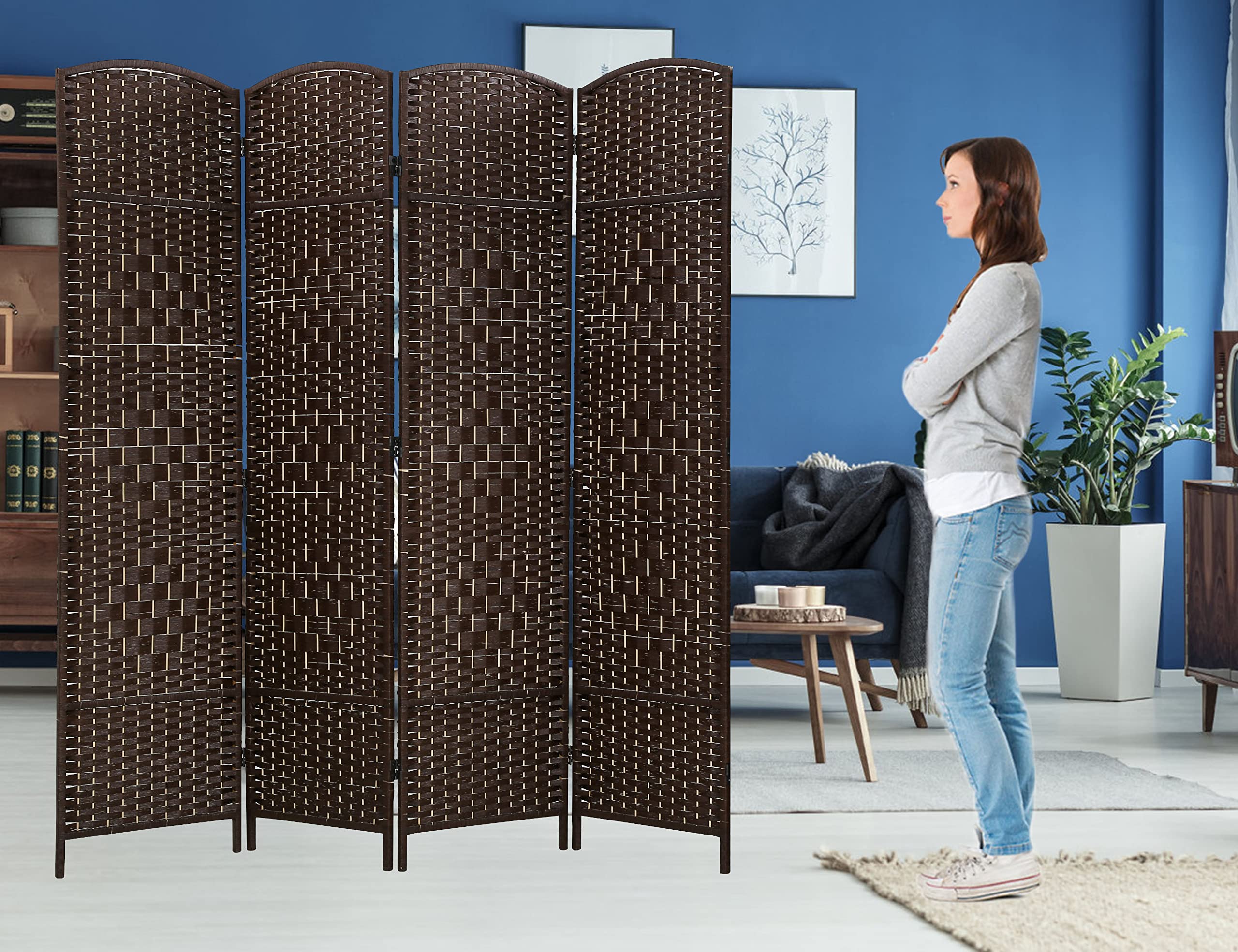 Amazon.com: 4 Panel Wood Room Dividers and Folding Privacy Screens, 6 Ft  Tall 6 Ft Wide Room Partitions and Dividers, Dressing Screen Classroom  Dividers for Room Separation : Home & Kitchen