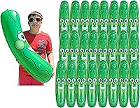 Vista 8 de Cabeza de pepinillo sonriente inflable gigante gigante de 36 pulgadas (3 pies). Vinilo inflable de cara inflable para playa, piscina, flotador