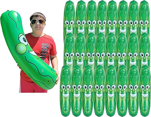 Miniatura 8 de Cabeza de pepinillo sonriente inflable gigante gigante de 36 pulgadas (3 pies). Vinilo inflable de cara inflable para playa, piscina, flotador de