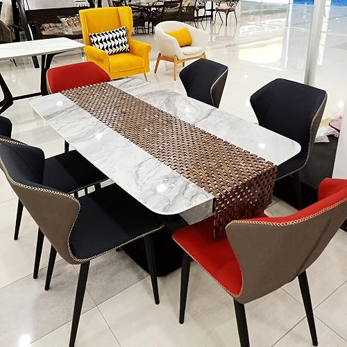 Miniatura 4 de HJJKKH Camino de mesa de bambú de 71 x 14.2 pulgadas, tapete de mesa de bambú, camino de mesa tradicional hecho a mano, camino de mesa de madera de