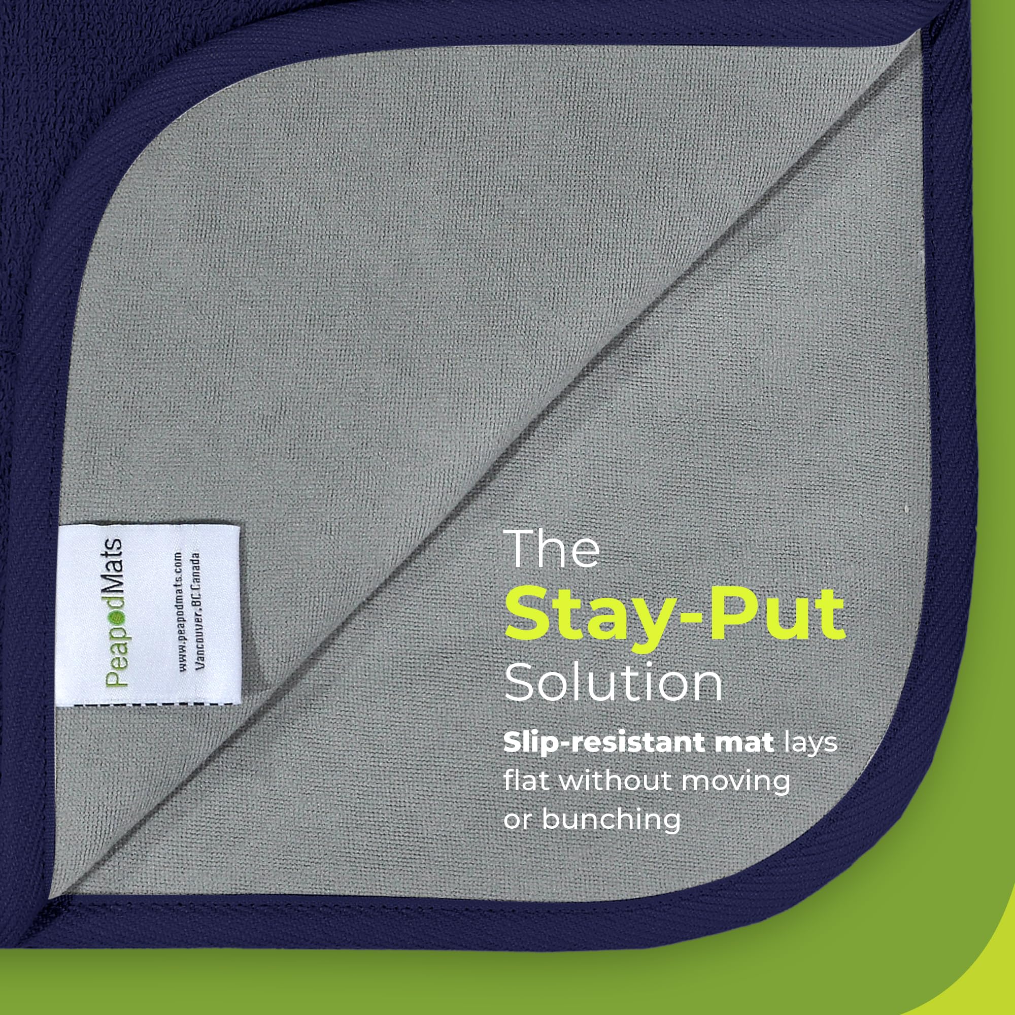 PeapodMats - Colchoneta Impermeable para la incontinencia y la Enuresis - Protector Reutilizable. Colocación Segura y Transpirable. Lavable. Ecológico, 3x3 Protector de colchón y Almohadilla