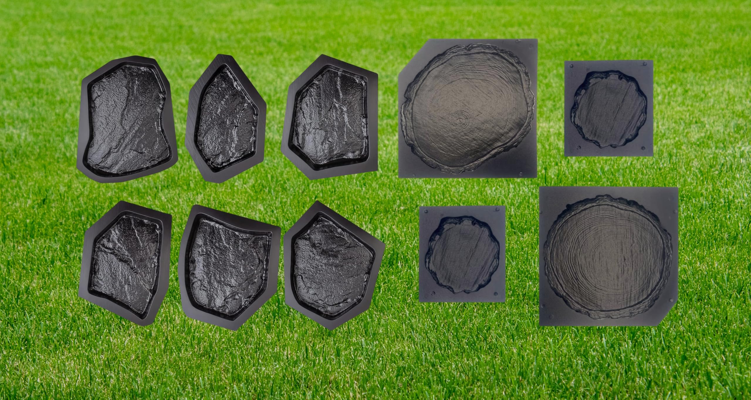 Amazon.com: 6 pcs Flagstone Molds ABS 2mm Cement Mold & 4 pcs Log Slab