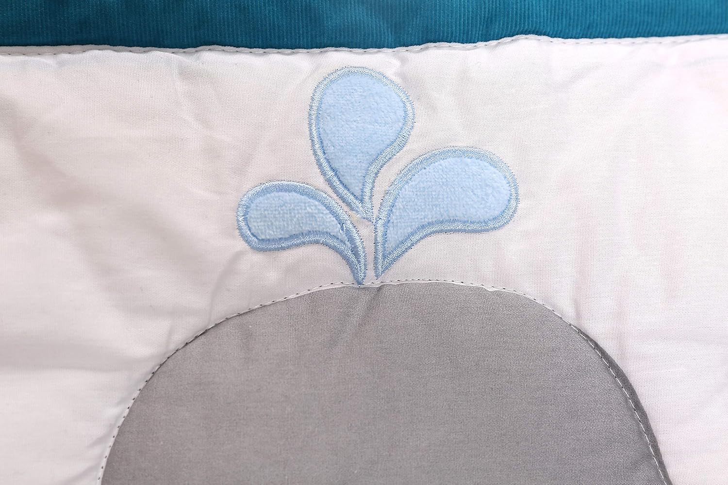 5 PCs Blue Ocean Whale Nursery Crib Bedding Set Unisex Comforter/Fitted Sheet/Skirt/Diaper Hanger/Changing Pad Cover