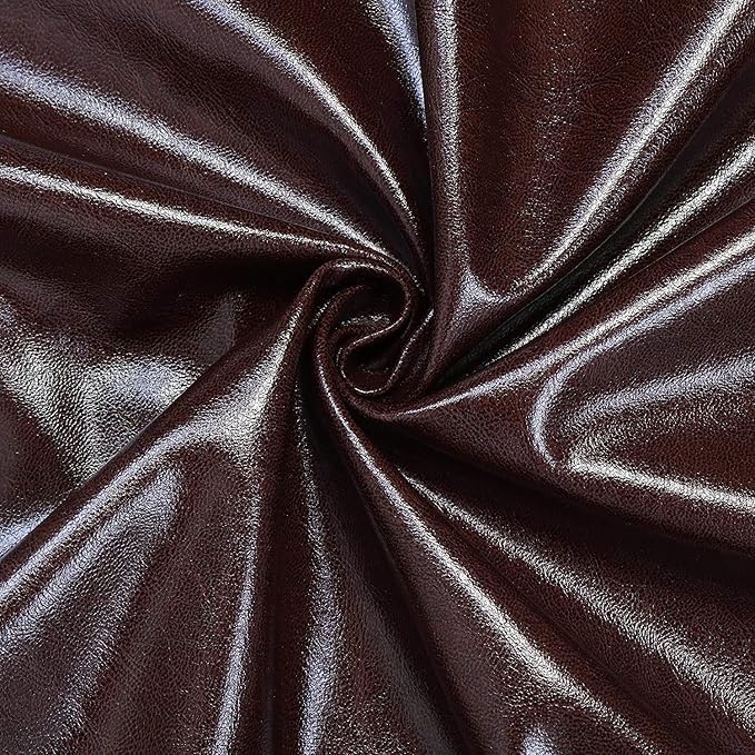 SAE Fabrics Upholstery Rexine Fabric/Artificial Leather Sheet - 140 cms Width - PU Mix, Matte Finish - 1 Meter Multiple - Color: Brown