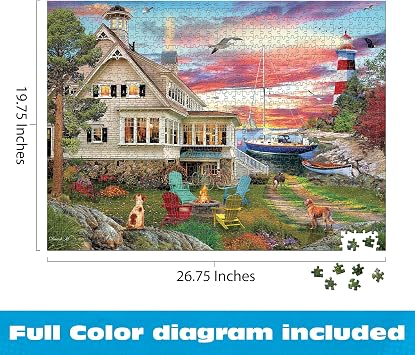 Buffalo Games David Maclean Ocean Hideaway 1000 Piece Jigsaw Puzzle - Multicolor, 26.75 x 19.75 in - Bonus Poster Included - Tight Interlocking Fit - Relaxing Adult Puzzle