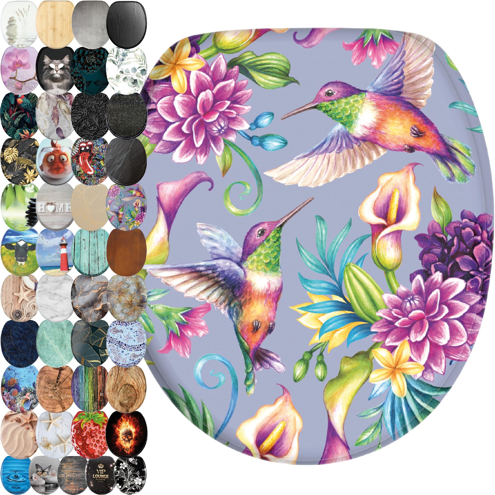Sanilo Hummingbird Toilet Seat, Great Range Of Colorful Toilet Seats, Stable Hinges, Easy To Mount (Hummingbird)
