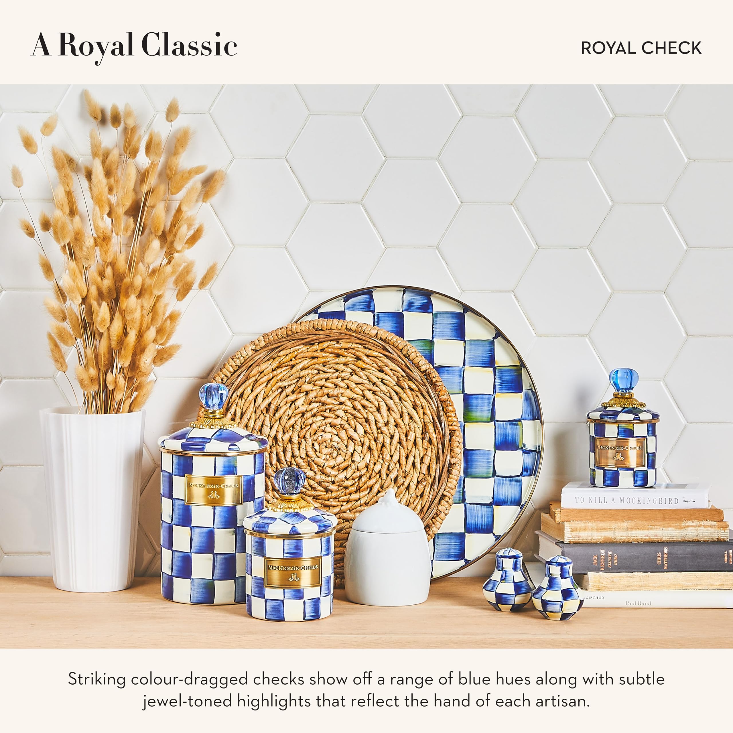 Amazon.com: MACKENZIE-CHILDS Enamel Round Tray, Unique Serving