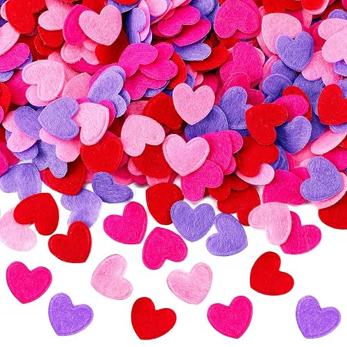MARFOREVER 500 Pcs Valentine Heart Confetti, Valentine's Day Felt Confetti