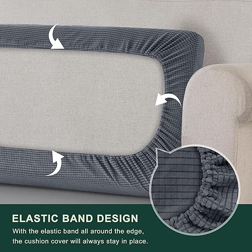 Vista 397 de CHUN YI - Funda elástica de cojín para sofá biplaza, funda de asiento de sofá con tela jacquard de elastano (mediana, color verde azulado) Verde