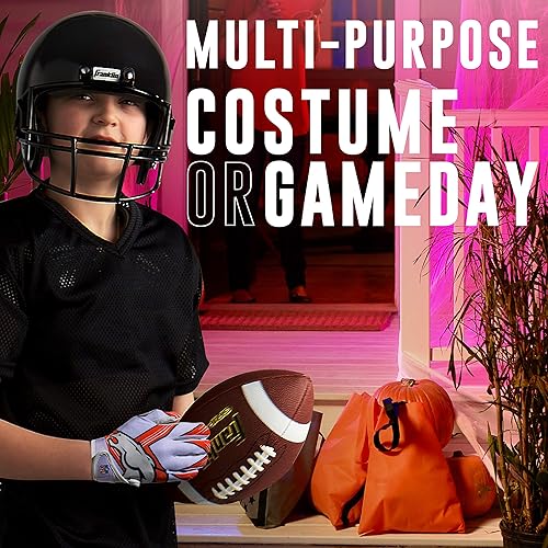 Vista 5 de Franklin Sports - Guantes de receptor de fútbol americano juvenil de la NFL, par de guantes de fútbol para niños con logotipos de equipos de la NFL