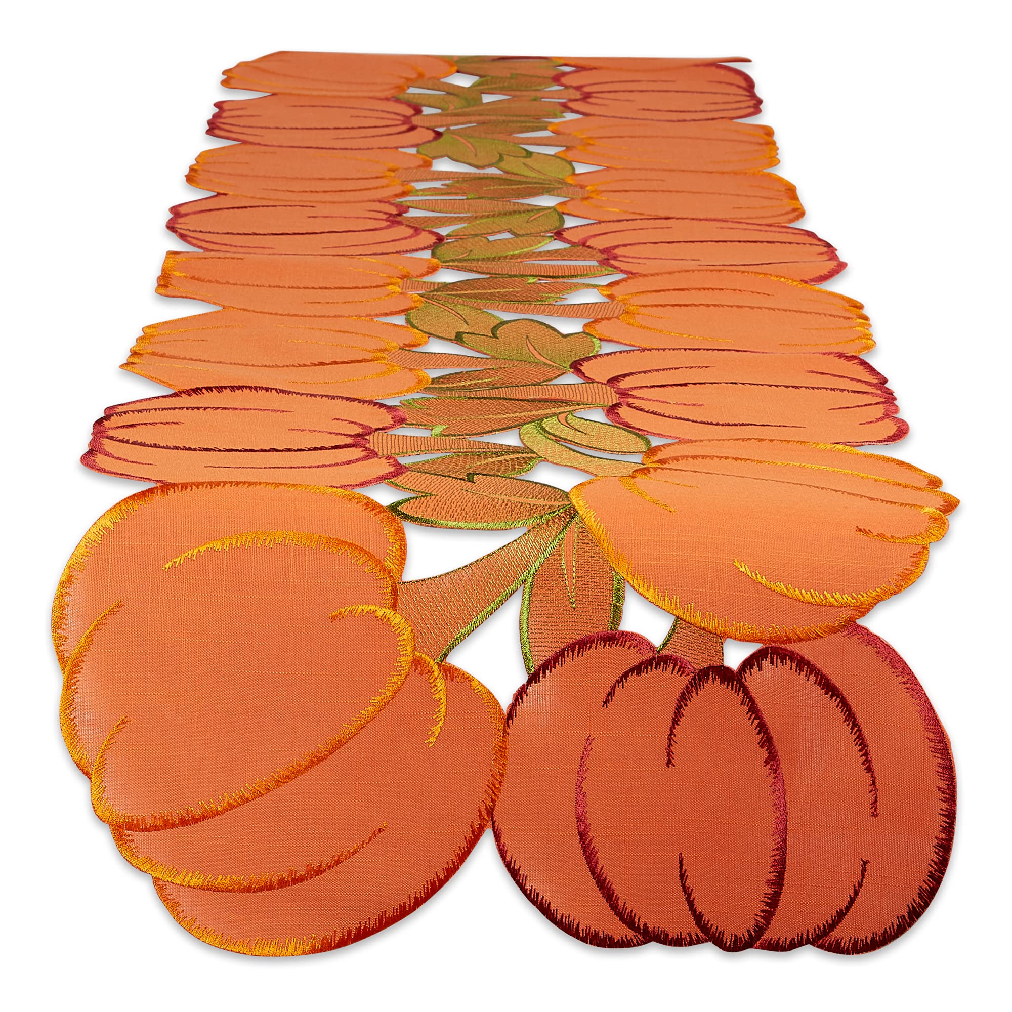 DII Fall Basics Collection Tabletop, Table Runner, 14x108, Embroidered Pumpkins