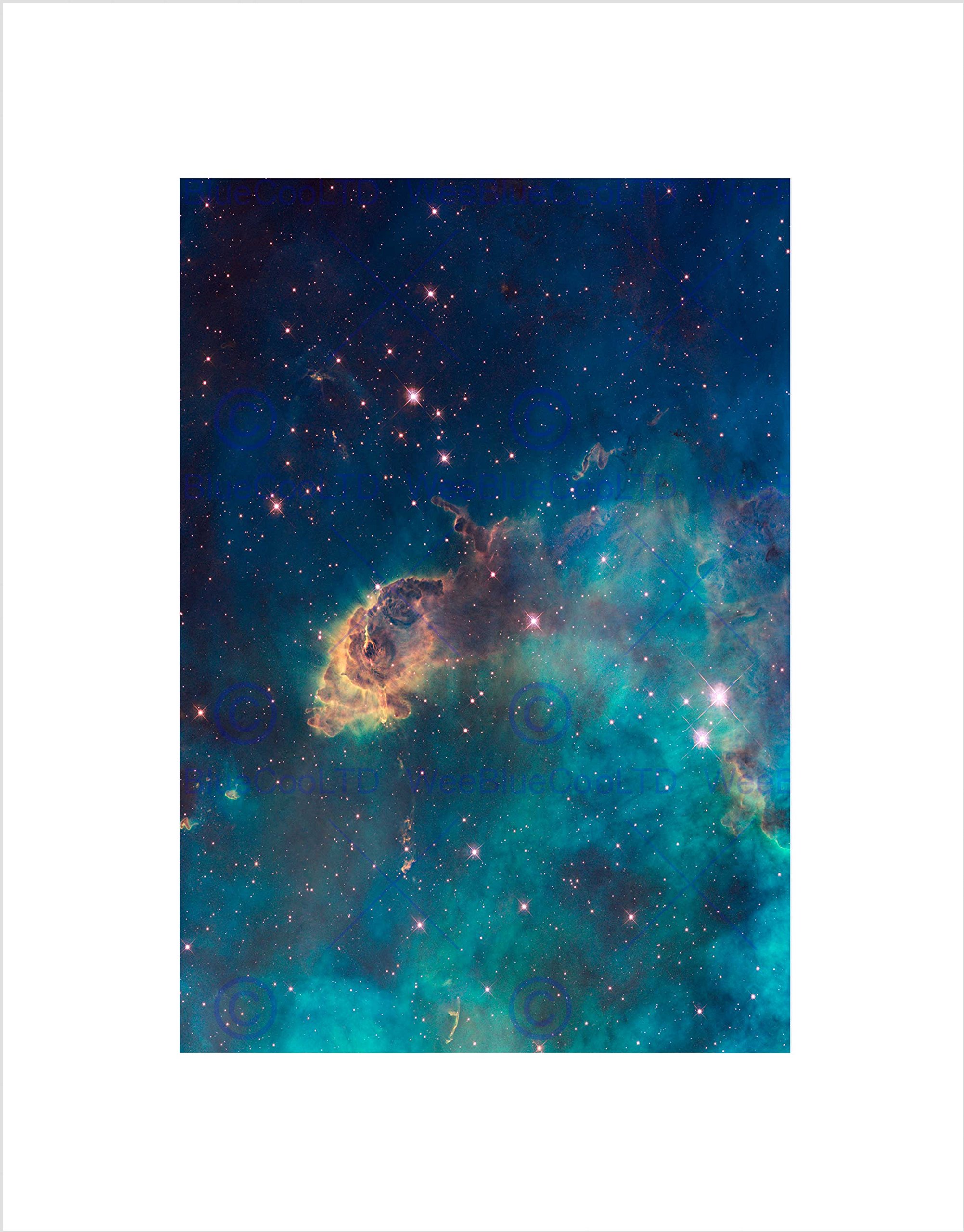 Wee Blue Coo Hubble Space Telescope Jet In Carina Wfc3 Uvis Wall Art Print