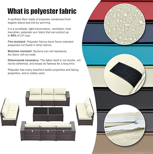 Miniatura 4 de Kullavik Funda de cojín de patio al aire libre, funda de asiento a prueba de salpicaduras, funda de muebles lavable, funda de cremallera suave y