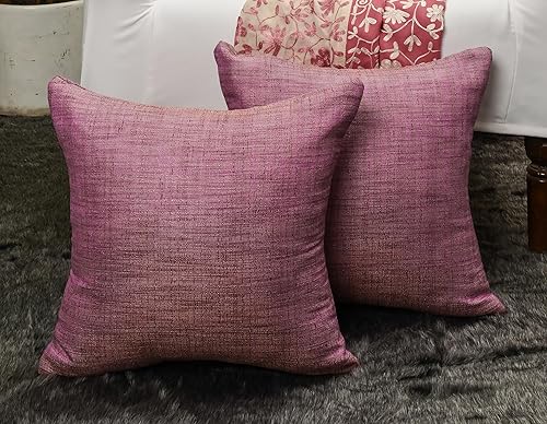 Miniatura 2 de Juego de 2 almohadas decorativas para sofá cama, almohadas decorativas de sala de estar, almohadas rústicas, fundas de almohada sólidas de seda (20