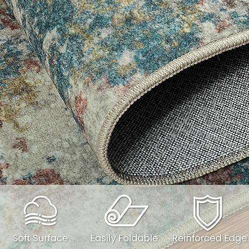 Vista 3 de Area Rug Living Room Rugs: 8x10 Indoor Soft Fluffy Rug Abstract Carpet for Bedroom Kitchen Dining Room Floor Washable Plush Throw Large Accent Rug