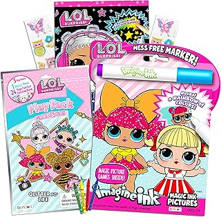 L O L Dolls Coloring and Activity Bundle for Kids Toddlers ~ LOL Dolls Mess-Free Coloring Book with Magic Pen, Scratch Art Book, Mini Coloring Book, and Owl Stickers (LOL Dolls Party Supplies)