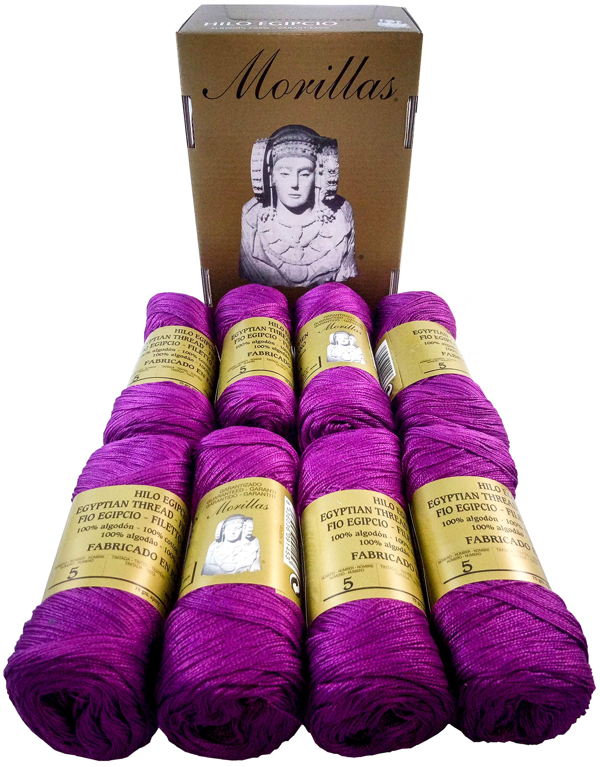 Confezione Da 8 Gomitoli Zepelines Ne 5/2 - Colore Viola 15, Cotone Egiziano Mercerizzato 100%, Per Uncinetto E Maglia, Finitura Lucida, Made In Spain - 3