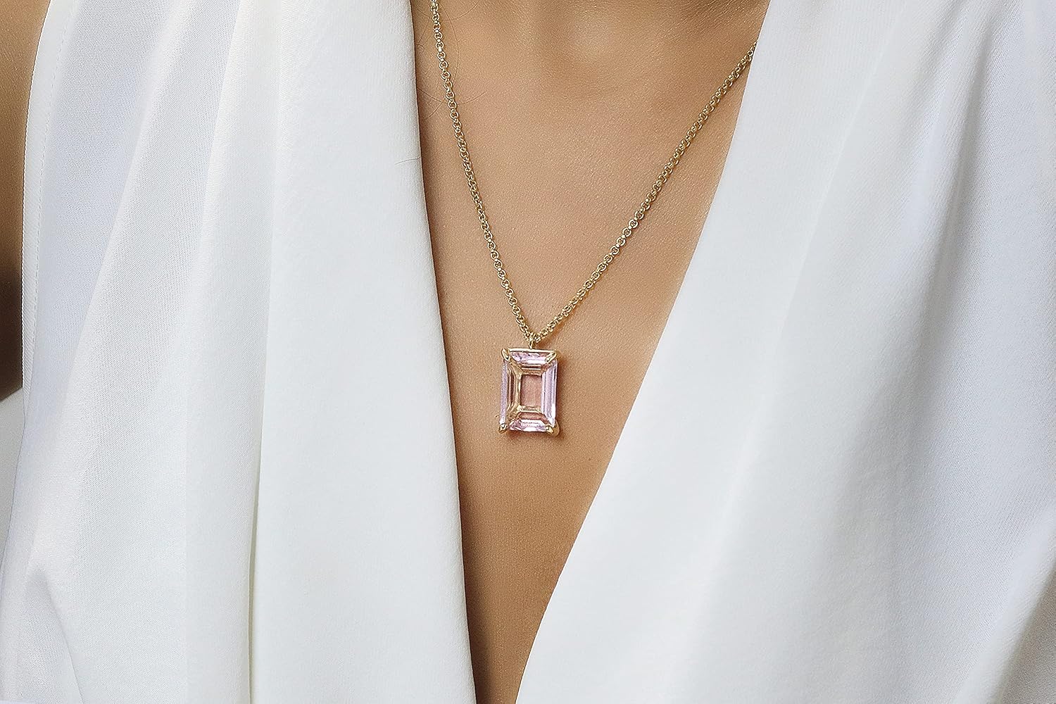 Rose Quartz Necklace - Pretty Pendant Necklace for Women - Handcrafted Fashion Necklaces, Everyday Jewelry Necklace - Love Crystal Jewelry - Image 2