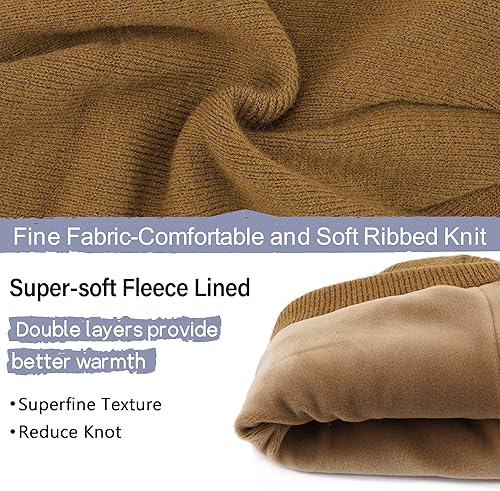 Miniatura 2 de FZ FANTASTIC ZONE Gorro cálido de invierno para mujer y hombre gorro de punto holgado con forro polar para mujer y hombre