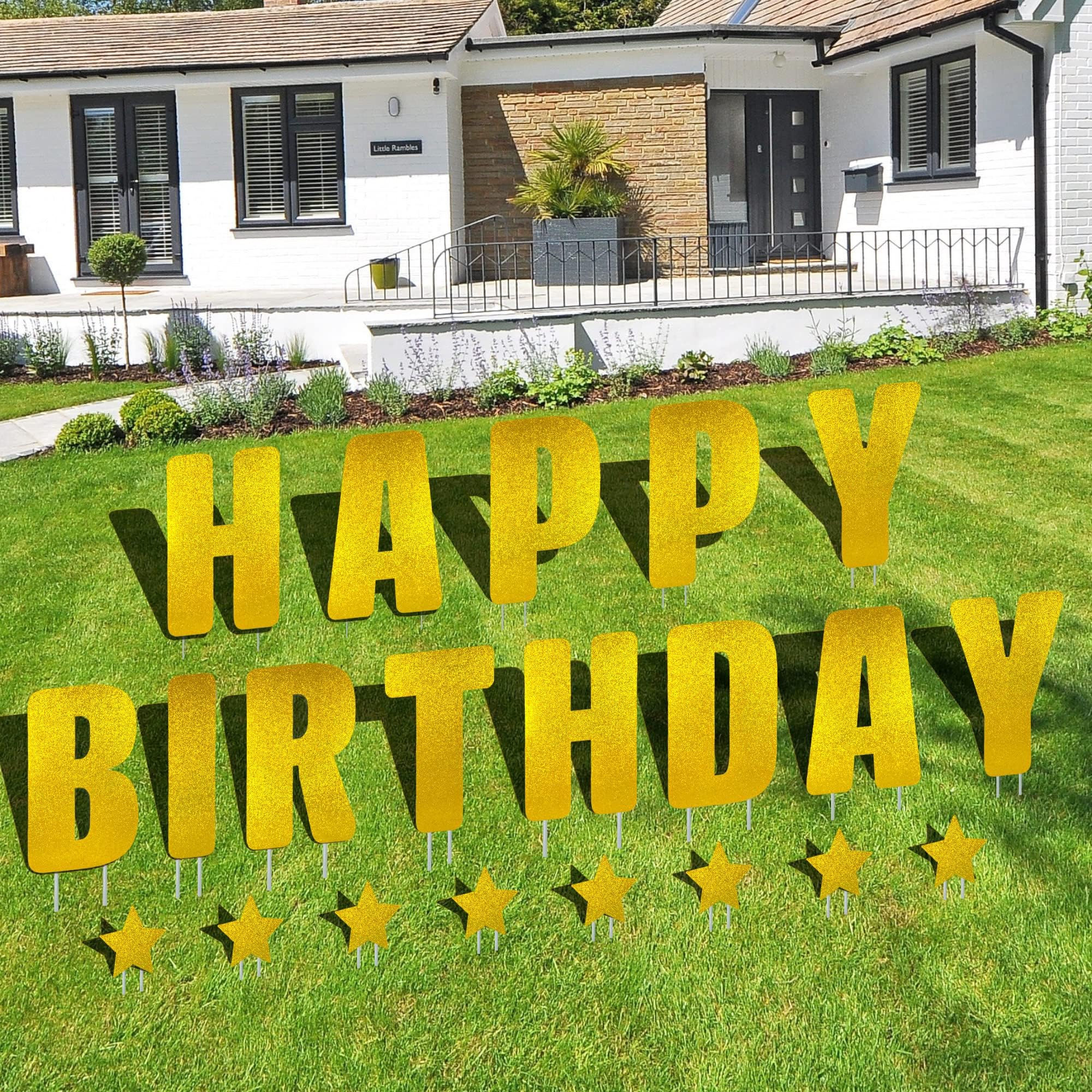 Amazon.com : 9PCS 50th Anniversary Yard Sign Decorations White Gold