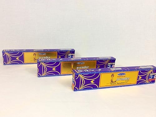 Miniatura 2 de Lote de 3 paquetes de incienso de lavanda natural hecho a mano en la India