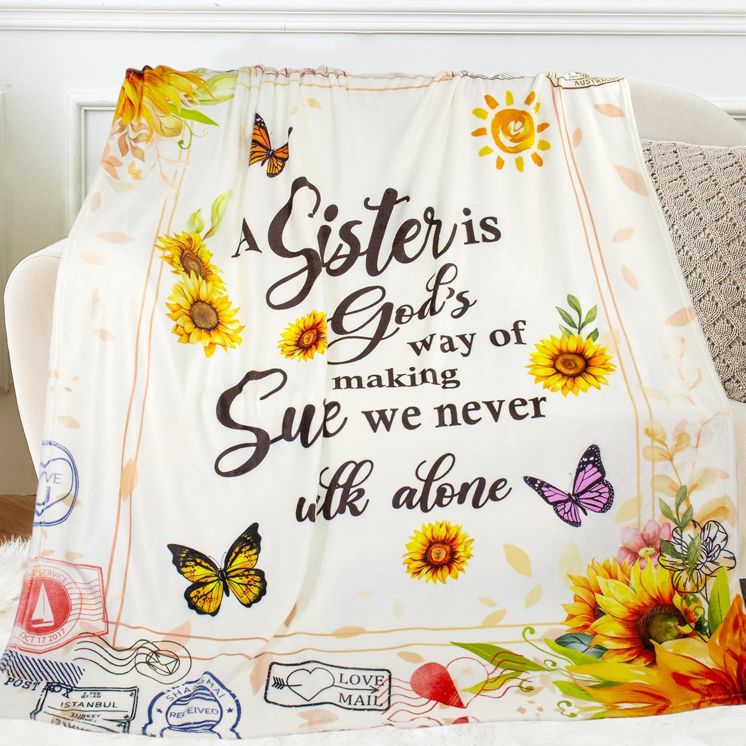 Sister Gifts from Sisters, Big Sisters Birthday Gift from Sis, Best Sister Ever Gifts for Women, for My Dear Sis, Soft Throw Blanket 60" X 50" - Image 5