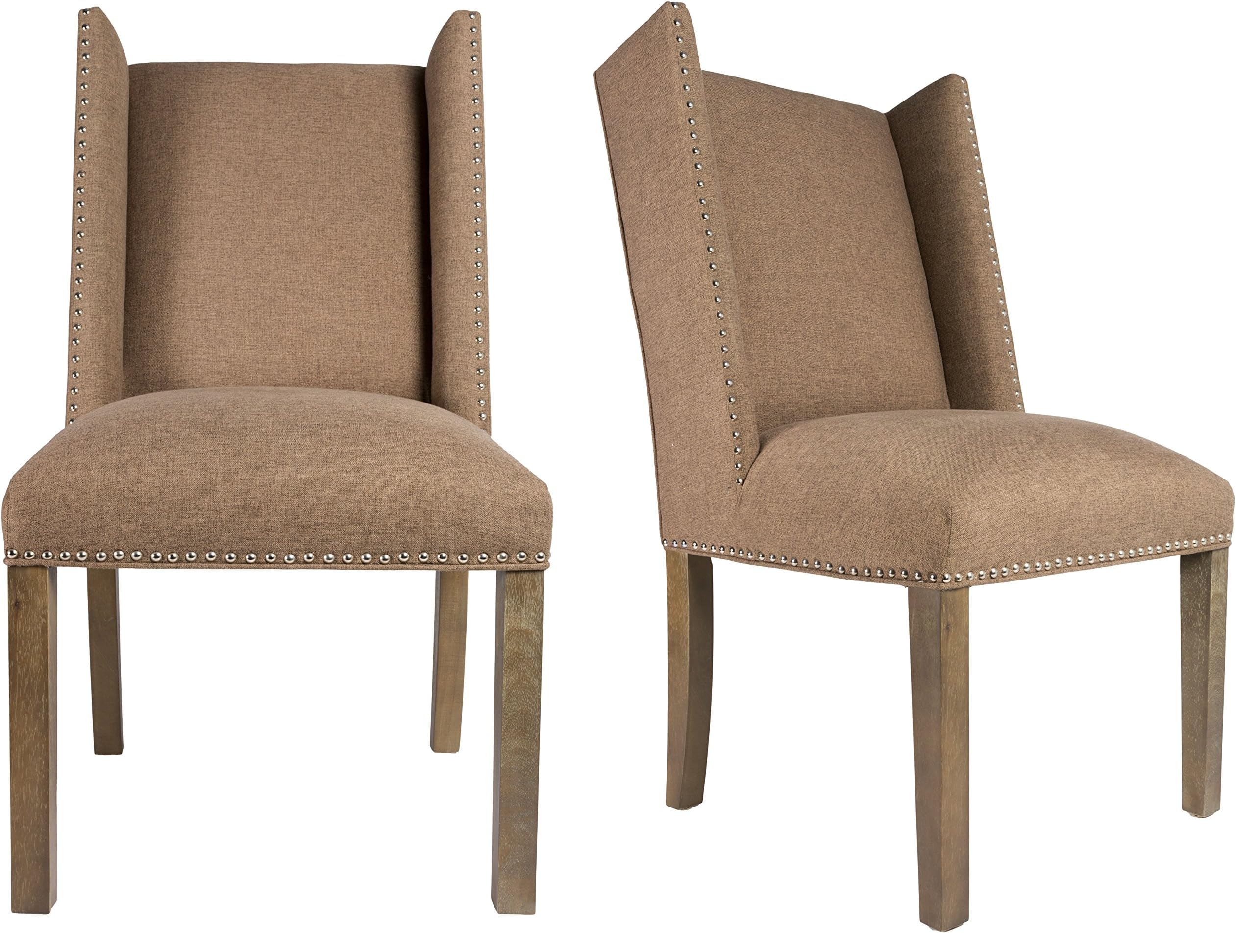 Sole Designs The Rexford Collection Contemporary Style Fabric Upholstered Dining Chairs (Set of 2) Camel