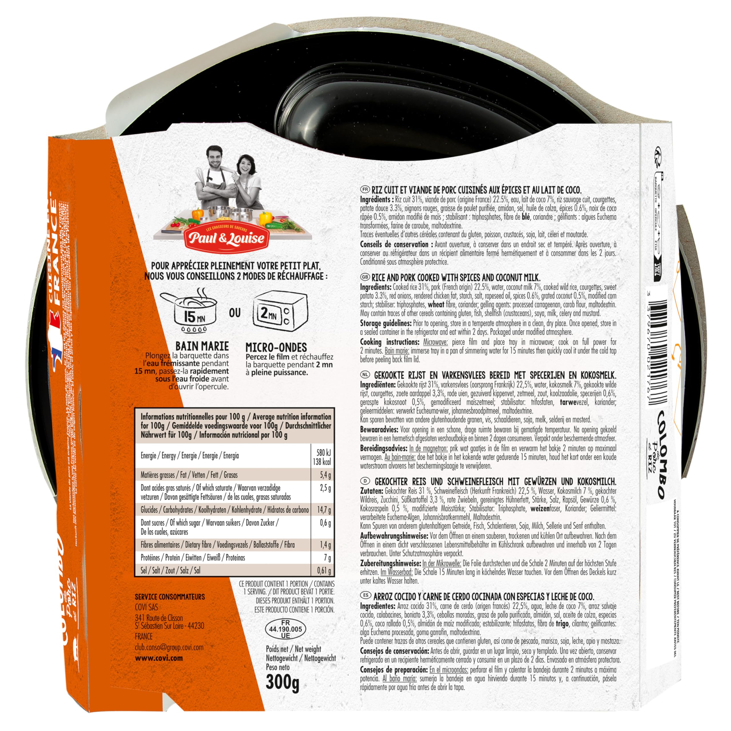 Box Découverte Paul & Louise – 8 plats cuisinés - Recettes Exotiques - Longue Conservation - Viande Origine France - Prêt en 2 Minutes - Box repas - Pratique