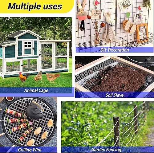 Miniatura 10 de Hardware Cloth - Rollo de malla metálica de alambre de calibre 19 para valla de jardín de gallinero, valla soldada galvanizada con recubrimiento en