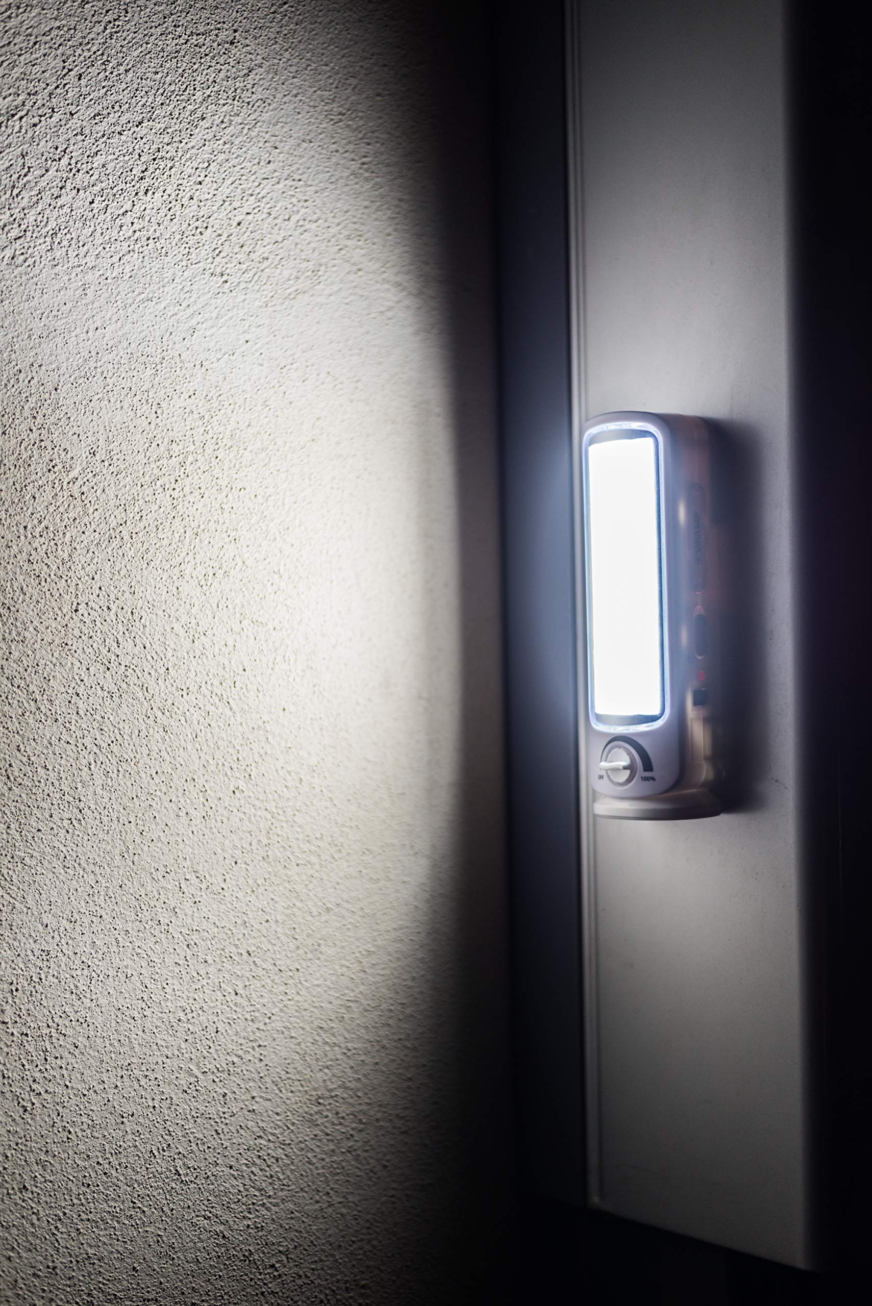 Velamp BIG TWIX - Lampada di Emergenza Portatile Ricaricabile, LED, Super Luminosa (500 lumen) - Dimmerabile - Con Caricabatteria Esterno, Sicura, Leggera e Compatta