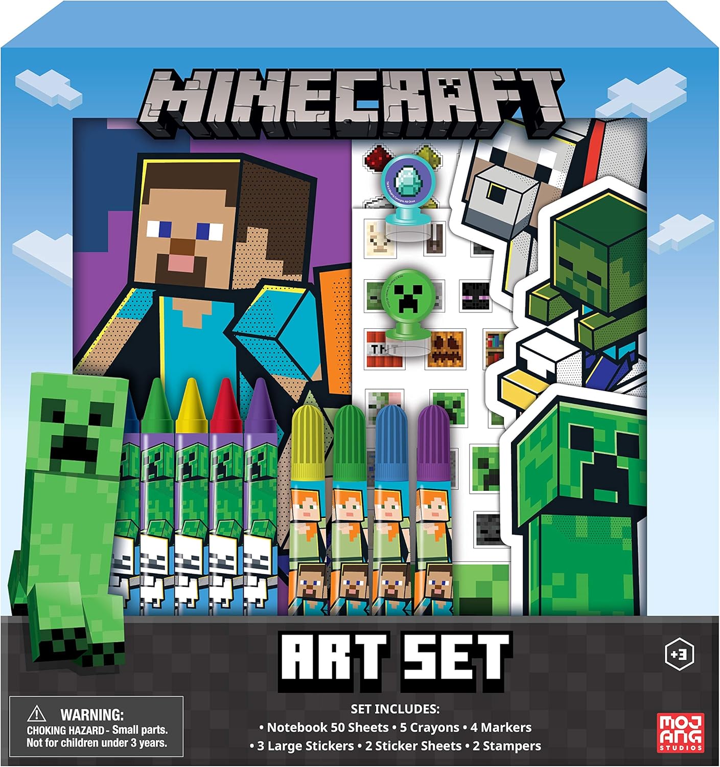 Innovative Designs Minecraft Kids Coloring Art Set | Stickers & Stampers