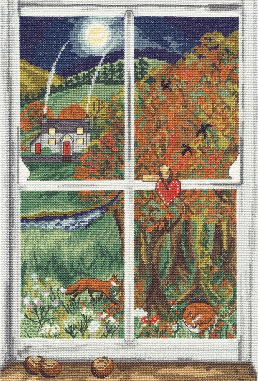 Bothy Threads Counted Cross Stitch Kit - Conker Window