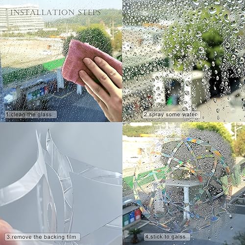 Miniatura 6 de Mandala - Calcomanías estáticas para ventana, calcomanías anticolisión para golpes de pájaros, conciencia de cristal, juego de 8